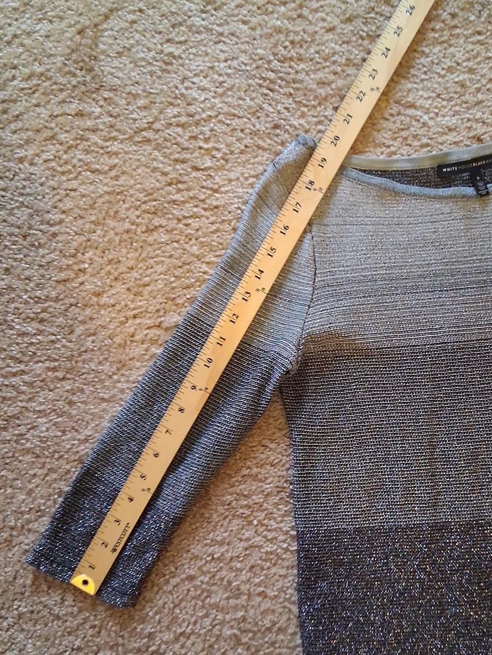 White House Black Market Metallic Ombre Knit Tunic Knit Sweater Blouse Top - Picture 9 of 9